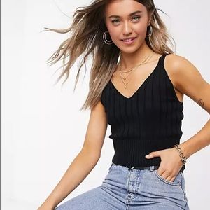 Ribbed Bralette in Black